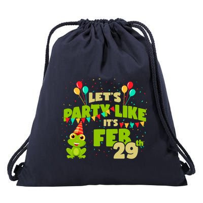 Leap Day February 29th Frog Birthday Party Cute Year Gift Drawstring Bag
