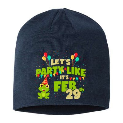 Leap Day February 29th Frog Birthday Party Cute Year Gift Sustainable Beanie