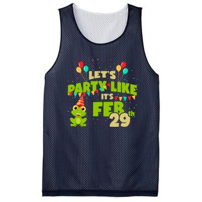 Leap Day February 29th Frog Birthday Party Cute Year Gift Mesh Reversible Basketball Jersey Tank