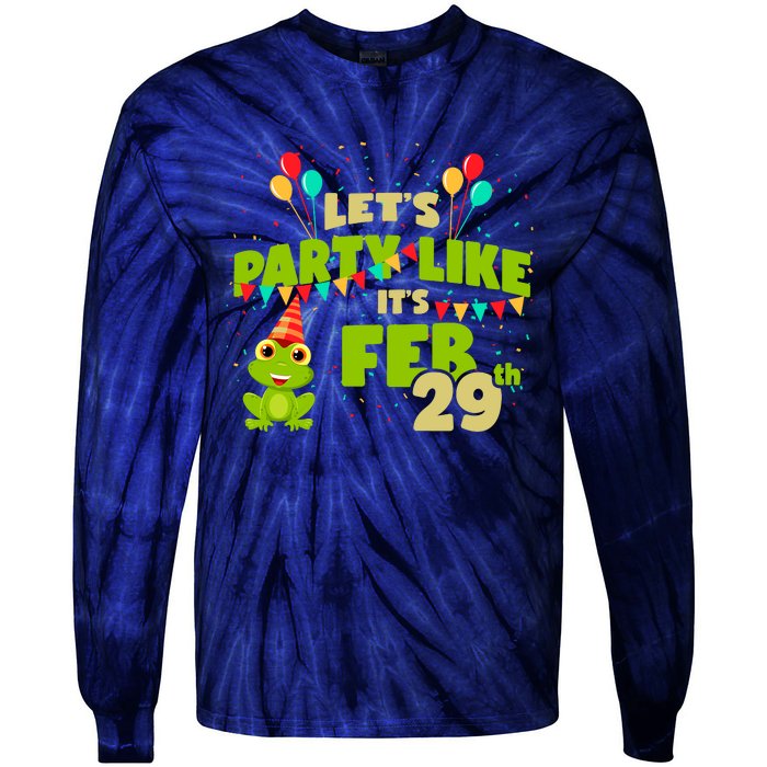 Leap Day February 29th Frog Birthday Party Cute Year Gift Tie-Dye Long Sleeve Shirt