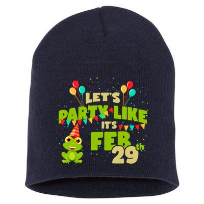 Leap Day February 29th Frog Birthday Party Cute Year Gift Short Acrylic Beanie
