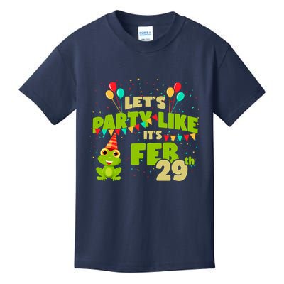Leap Day February 29th Frog Birthday Party Cute Year Gift Kids T-Shirt