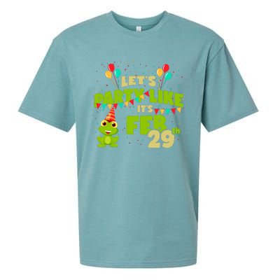 Leap Day February 29th Frog Birthday Party Cute Year Gift Sueded Cloud Jersey T-Shirt