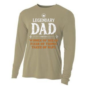 Legendary Dad Funny Father Taker Of Naps Fathers Day Gift Cooling Performance Long Sleeve Crew