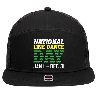 Line Dance Funny National Line Dance Day 7 Panel Mesh Trucker Snapback Hat