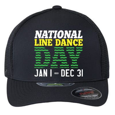 Line Dance Funny National Line Dance Day Flexfit Unipanel Trucker Cap