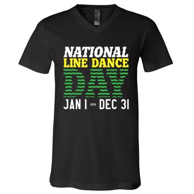 Line Dance Funny National Line Dance Day V-Neck T-Shirt