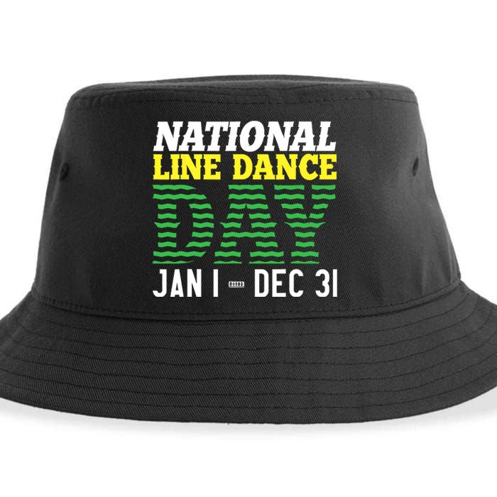 Line Dance Funny National Line Dance Day Sustainable Bucket Hat