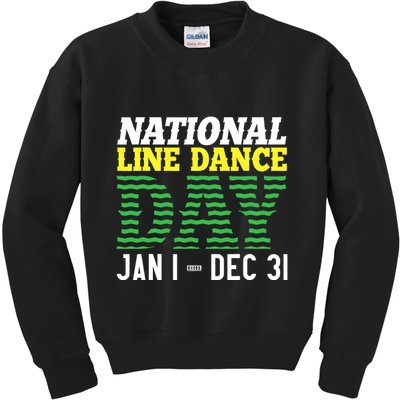 Line Dance Funny National Line Dance Day Kids Sweatshirt