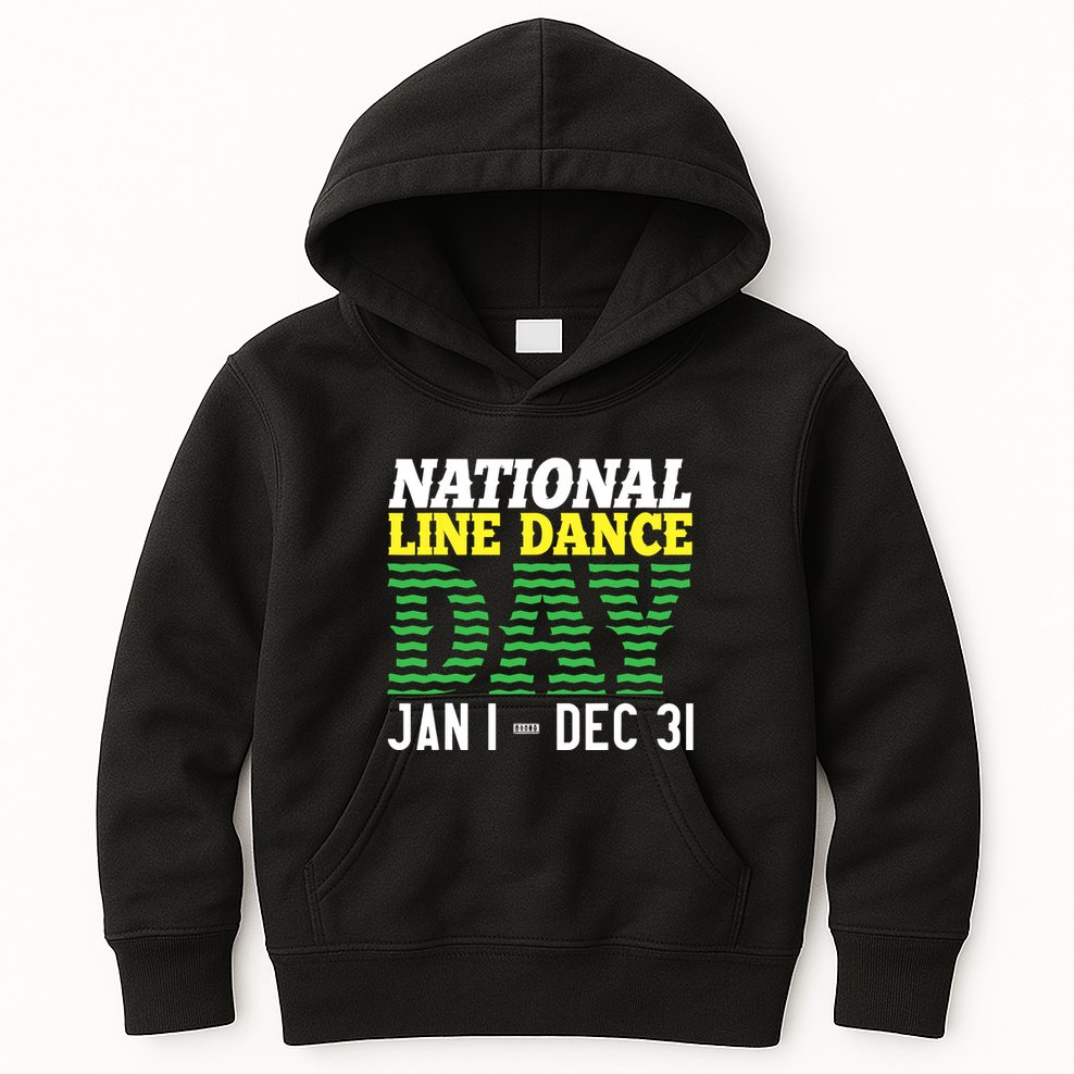 Line Dance Funny National Line Dance Day Kids Hoodie
