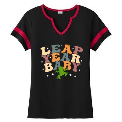 Leap Day Frog Birthday Gift Ladies Halftime Notch Neck Tee