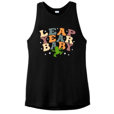 Leap Day Frog Birthday Gift Ladies PosiCharge Tri-Blend Wicking Tank