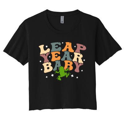 Leap Day Frog Birthday Gift Women's Crop Top Tee