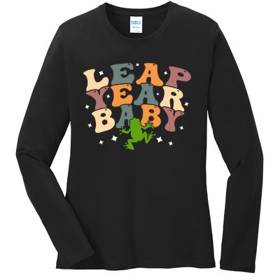 Leap Day Frog Birthday Gift Ladies Long Sleeve Shirt