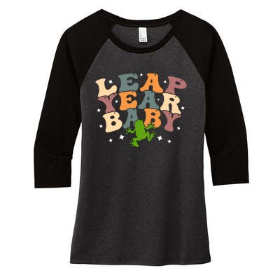 Leap Day Frog Birthday Gift Women's Tri-Blend 3/4-Sleeve Raglan Shirt