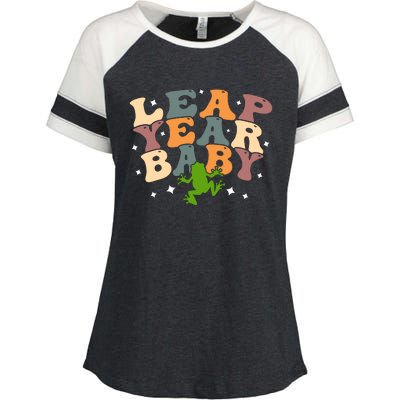 Leap Day Frog Birthday Gift Enza Ladies Jersey Colorblock Tee