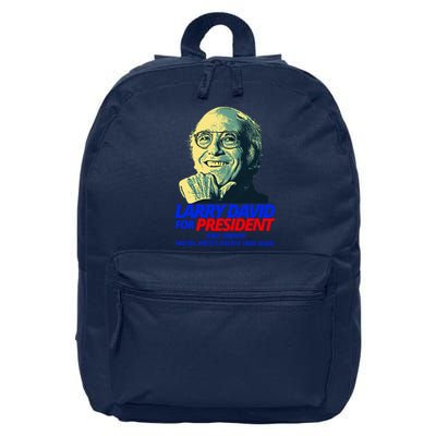 Larry David For President Make America Pretty Good Again 16 in Basic Backpack