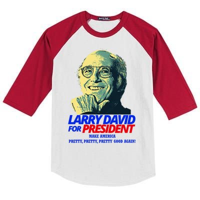 Larry David For President Make America Pretty Good Again Kids Colorblock Raglan Jersey