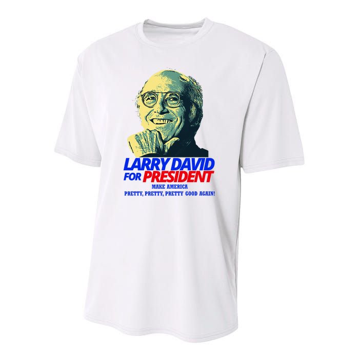 Larry David For President Make America Pretty Good Again Youth Performance Sprint T-Shirt