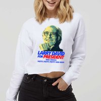 Larry David For President Make America Pretty Good Again Cropped Pullover Crew