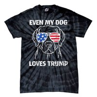 Labrador Dog Flag Sunglasses Even My Dog Loves Trump 2024 Tie-Dye T-Shirt