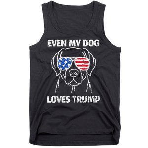 Labrador Dog Flag Sunglasses Even My Dog Loves Trump 2024 Tank Top