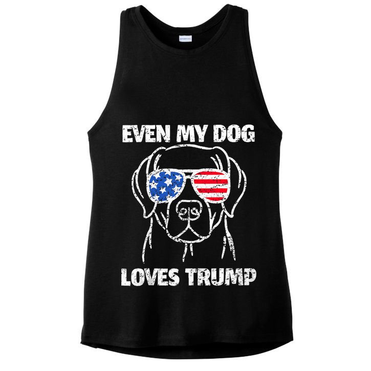 Labrador Dog Flag Sunglasses Even My Dog Loves Trump 2024 Ladies PosiCharge Tri-Blend Wicking Tank
