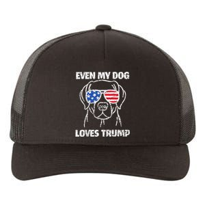 Labrador Dog Flag Sunglasses Even My Dog Loves Trump 2024 Yupoong Adult 5-Panel Trucker Hat