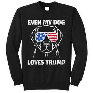 Labrador Dog Flag Sunglasses Even My Dog Loves Trump 2024 Sweatshirt