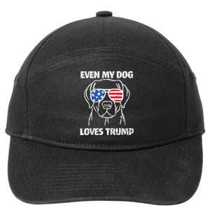 Labrador Dog Flag Sunglasses Even My Dog Loves Trump 2024 7-Panel Snapback Hat