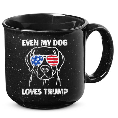 Labrador Dog Flag Sunglasses Even My Dog Loves Trump 2024 15oz Campfire Ceramic Mug