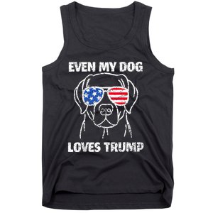 Labrador Dog Flag Sunglasses Even My Dog Loves Trump 2024 Tank Top