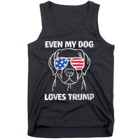 Labrador Dog Flag Sunglasses Even My Dog Loves Trump 2024 Tank Top