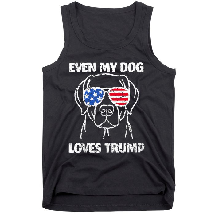 Labrador Dog Flag Sunglasses Even My Dog Loves Trump 2024 Tank Top