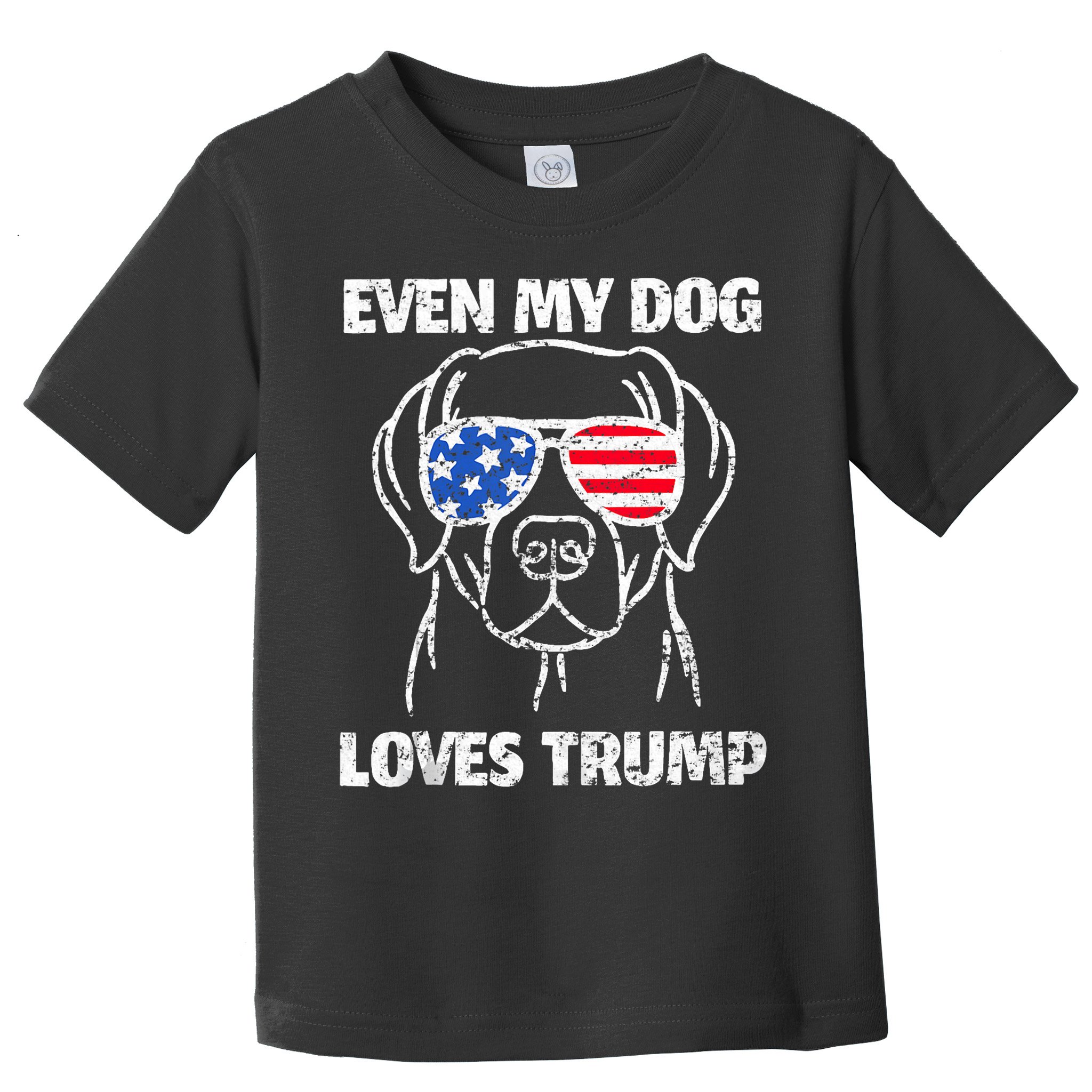 Labrador Dog Flag Sunglasses Even My Dog Loves Trump 2024 Toddler T-Shirt