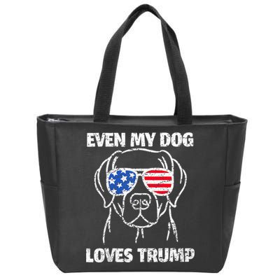 Labrador Dog Flag Sunglasses Even My Dog Loves Trump 2024 Zip Tote Bag