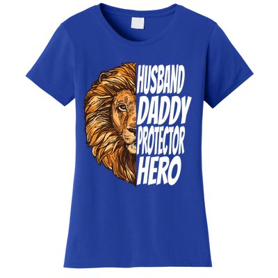 Lion Dad Funny Husband Daddy Protector Hero Gift Women's T-Shirt