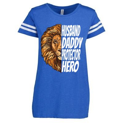 Lion Dad Funny Husband Daddy Protector Hero Gift Enza Ladies Jersey Football T-Shirt