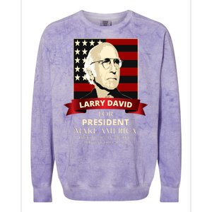 Larry David For President Colorblast Crewneck Sweatshirt