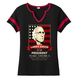 Larry David For President Ladies Halftime Notch Neck Tee