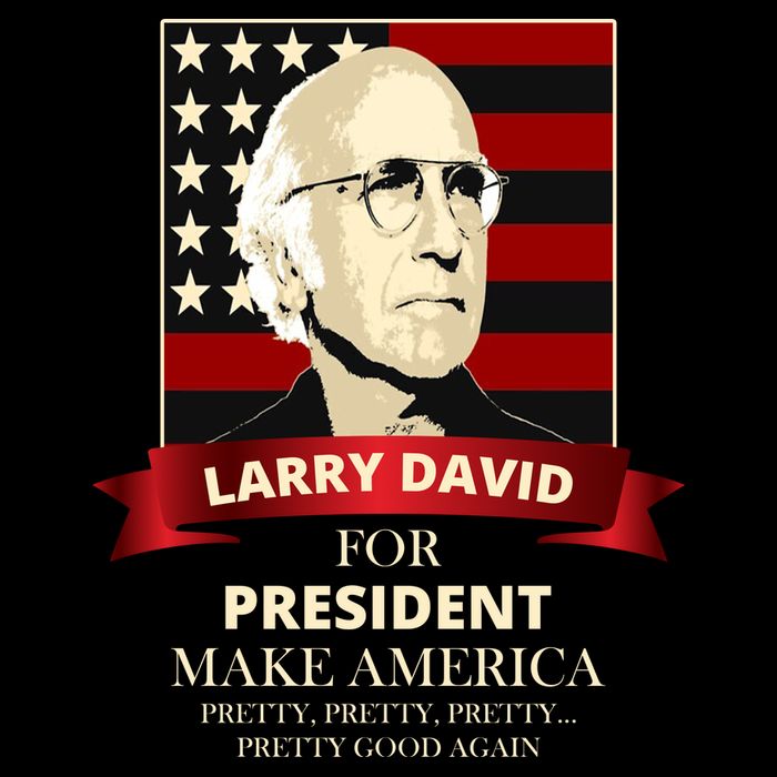 Larry David For President Flexfit Unipanel Trucker Cap