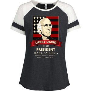 Larry David For President Enza Ladies Jersey Colorblock Tee