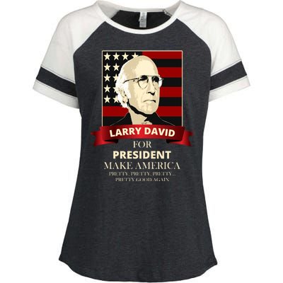 Larry David For President Enza Ladies Jersey Colorblock Tee