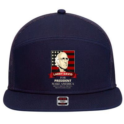 Larry David For President 7 Panel Mesh Trucker Snapback Hat