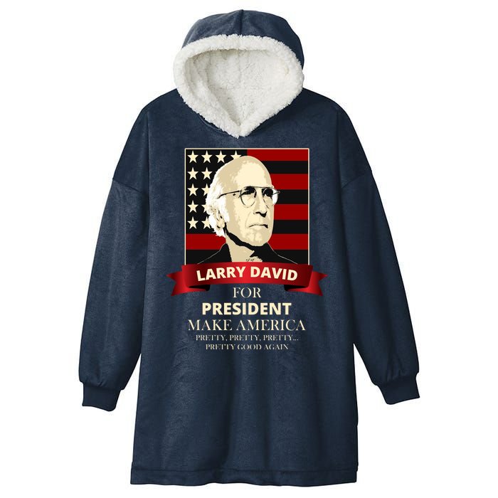 Larry David For President Hooded Wearable Blanket