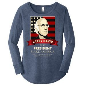 Larry David For President Women's Perfect Tri Tunic Long Sleeve Shirt