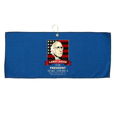 Larry David For President Large Microfiber Waffle Golf Towel