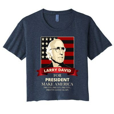 Larry David For President Crop Top