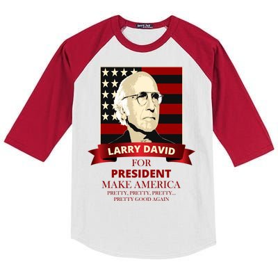 Larry David For President Kids Colorblock Raglan Jersey