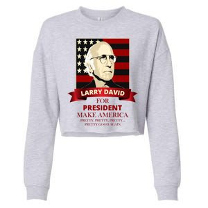 Larry David For President Cropped Pullover Crew